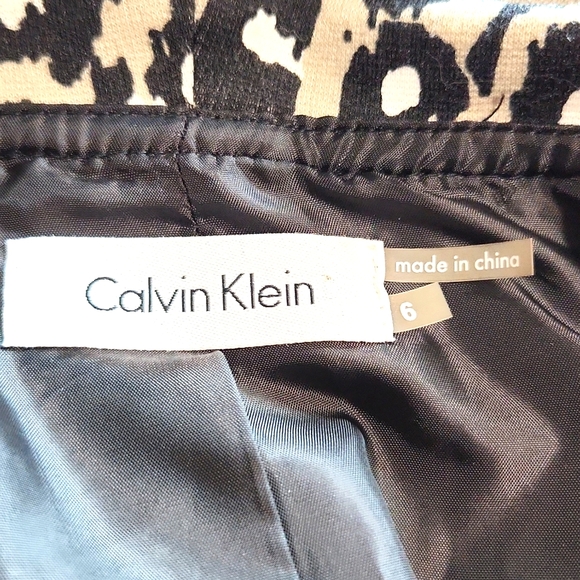 Calvin Klein Cheetah Animal Print Ruffle Open Front Stretchy Jacket  Size 6 - Picture 7 of 9